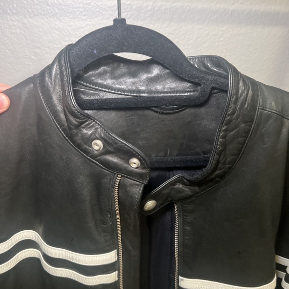 Vince Leather Cafe Racer Jacket XL Men - Picture 9 of 11